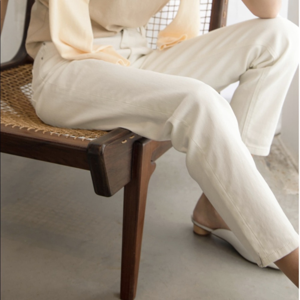 Oak and Fort Cream Denim Jeans